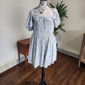 Abercrombie Floral XL Smocked Baby Doll  Dress Has A Liner